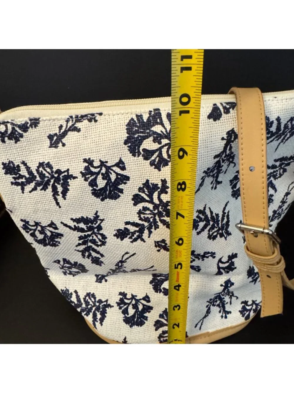 Vera Bradley Straw Bucket Crossbody Bag In Adrift Coral Blue Pattern With Adjust - Picture 16 of 16